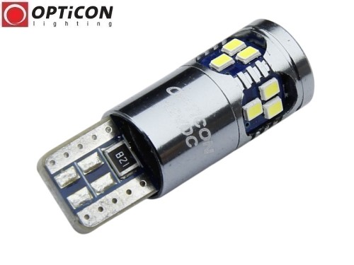 Żarówka Led W5W T10 12V DC 18x SMD 2016 Biały Zimny 6000K OPTICON PREMIUM
