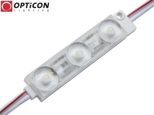 Moduł LED 12V 1W IP68 175st 3x SMD2835 Biały Zimny 7000K