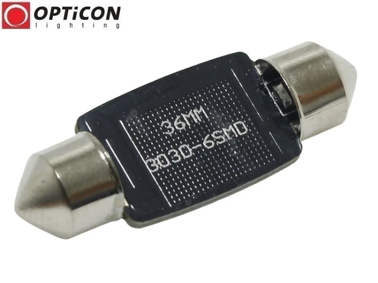 Żarówka Led C5W 36mm 12V DC 6x SMD 3030 Biały Neutralny 4500K CANBUS OPTICON