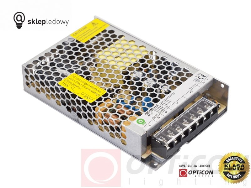 Zasilacz POS Power POS-150-24-C 6,5A 150W do Taśm Led z 230V do 24V Modułowy IP20
