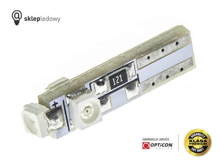 Żarówka Led W1,2W T5 3x SMD3528 12V Niebieski