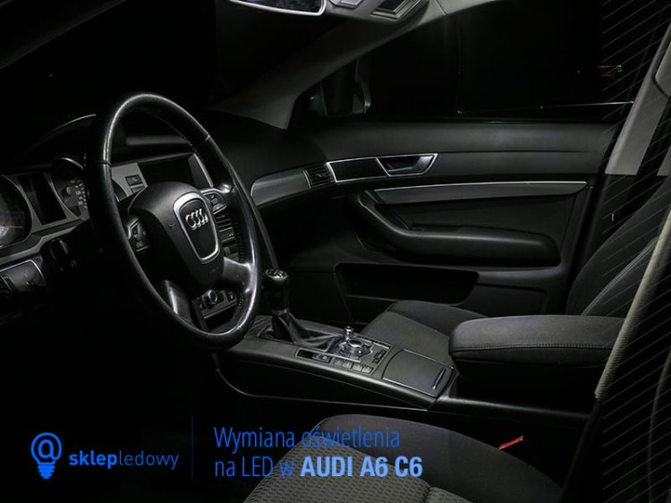 AUDI A6 C6 Avant - Zestaw oświetlenie kabiny LED Premium - 17 żarówek 