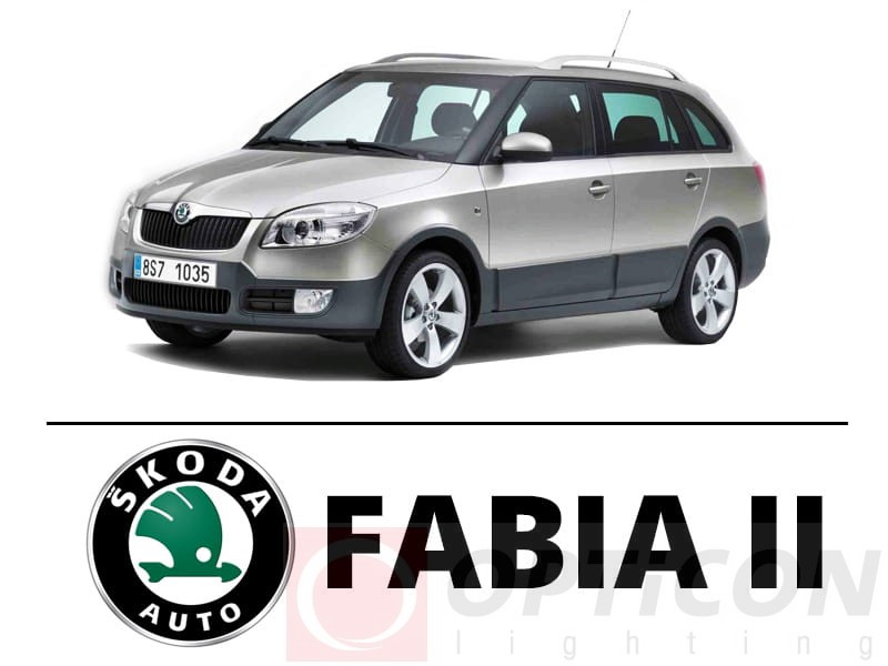 Skoda Fabia II - Zestaw oświetlenie kabiny LED 6000K Standard - 6 żarówek