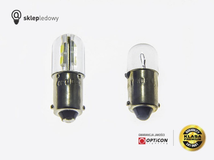 Żarówka Led H6W Bax9s 4x SMD3030 12V Biały Zimny 6000K OPTICON PREMIUM