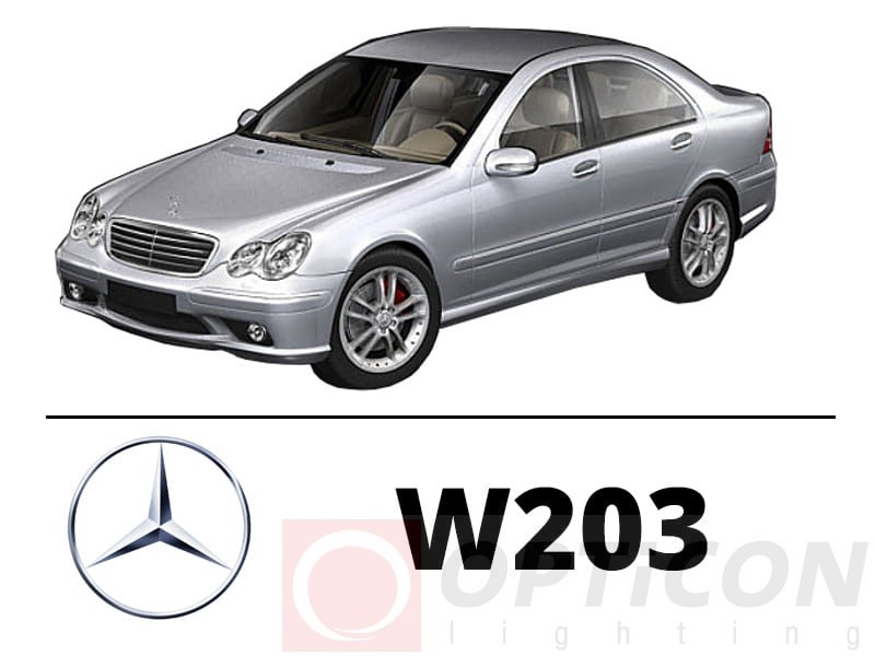 Mercedes Benz W203 Sedan - Zestaw oświetlenie kabiny LED 6000K Standard - 10 żarówek