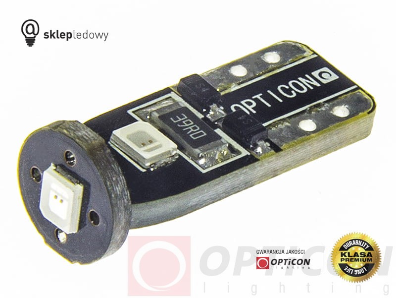 Żarówka Led W5W T10 3x SMD 2835 12V Zielony OPTICON PREMIUM 
