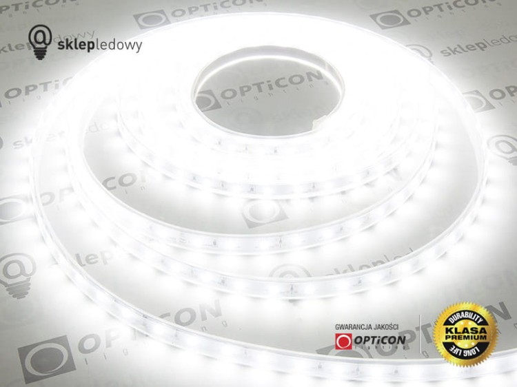 Taśma LED 12V 300 SMD 3528 10mm IP68 4,8W /m Biały Zimny 6000K 