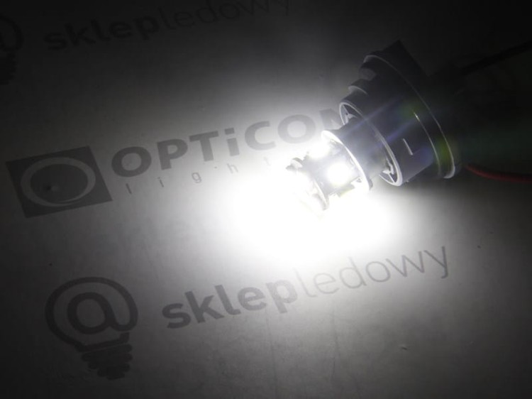Żarówka Led R5W Ba15s 8x SMD5050 12V 24V DC Biały Zimny OPTICON PREMIUM 