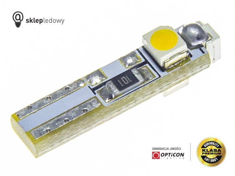 Żarówka Led W1,2W T5 3x SMD3528 12V Biały Zimny 10000K 