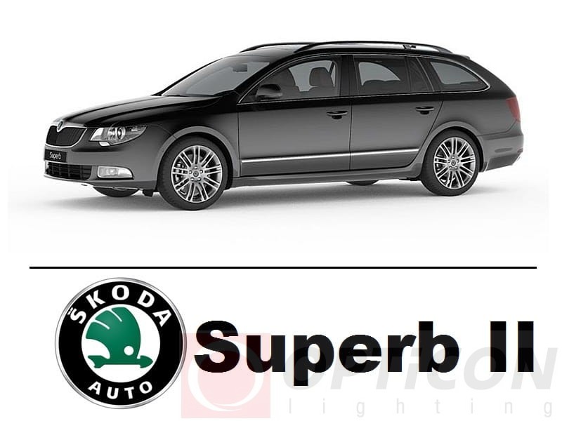 Skoda Superb II - Zestaw oświetlenie kabiny LED 6000K Premium - 14 żarówek