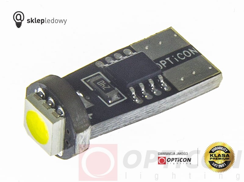 Żarówka Led W5W T10 SMD 5050 12V Biały Zimny 6000K CANBUS OPTICON 