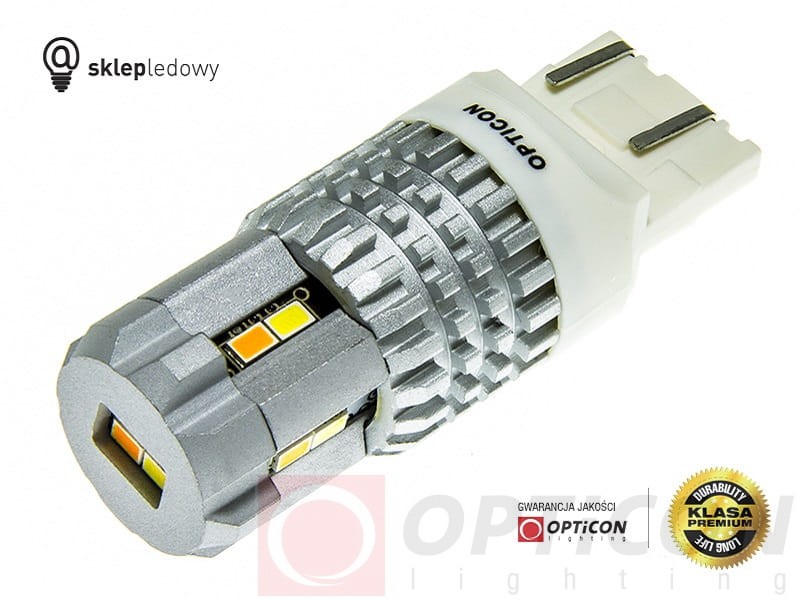 Żarówka Led W21/5W 7443 T20 12x SMD3020 DUAL COLOR 6/6 OPTICON PREMIUM