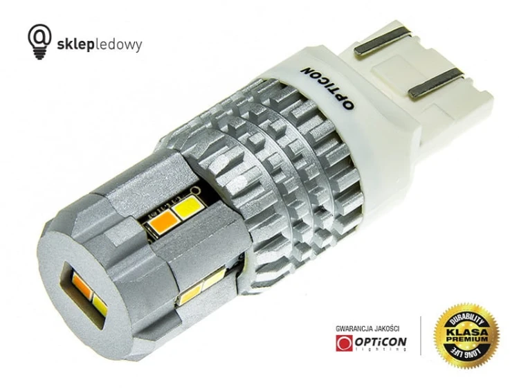 Żarówka Led W21/5W 7443 T20 12x SMD3020 DUAL COLOR 6/6 OPTICON PREMIUM