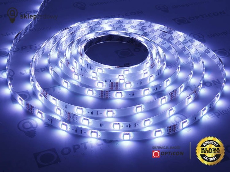 Taśma LED 12V 150x SMD 5050 10mm IP68 7,2W RGB OPTICON PREMIUM