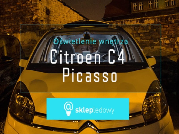 Citroen C4 Picasso - Zestaw oświetlenie kabiny LED Premium - 9 żarówek