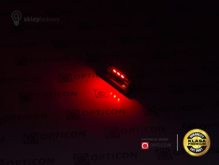 Żarówka Led C10W 42mm 3x SMD 5050 10-30V DC Czerwony 12V 24V OPTICON