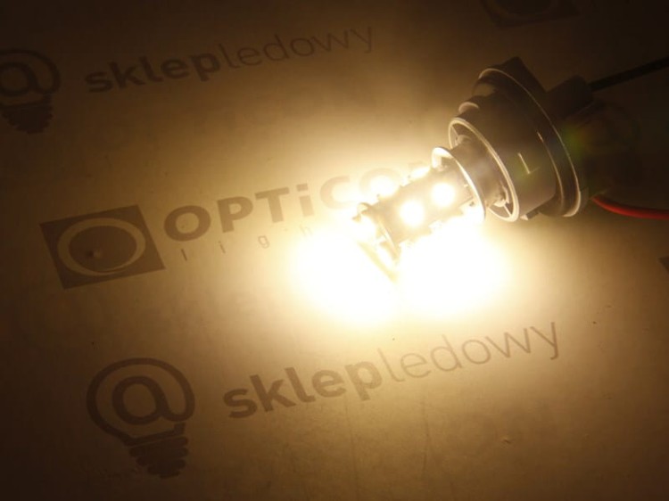 Żarówka Led R10W Ba15s 13x SMD5050 12V 24V DC Biały Ciepły OPTICON PREMIUM