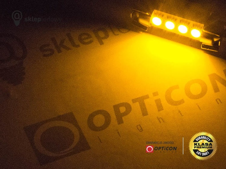 Żarówka 24V Led 42mm 4xSMD5050 C5W C10W Żółty
