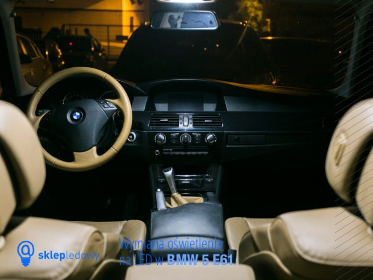  BMW E61 Touring - Zestaw oświetlenie kabiny LED Premium - 18 żarówek 