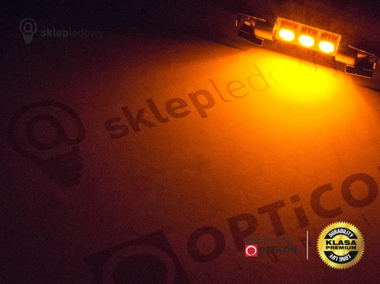 Żarówka 24V Led 36mm 3x SMD5050 C5W C10W Pomarańczowy