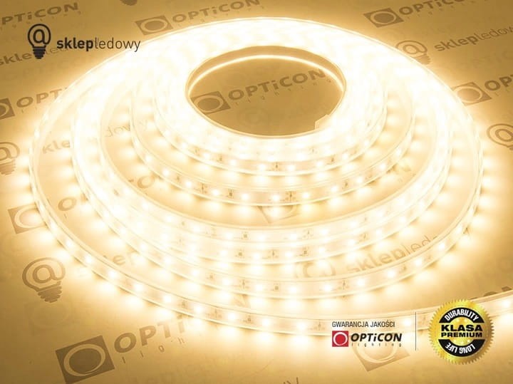 Taśma LED 24V 300 SMD 3528 10mm IP68 4,8W /m Biały Ciepły - 5 metrów
