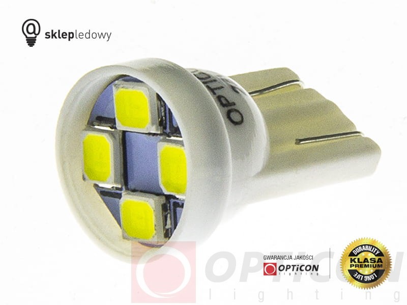 Żarówka 24V Led W5W T10 4x SMD 2835 Biały Zimny OPTICON
