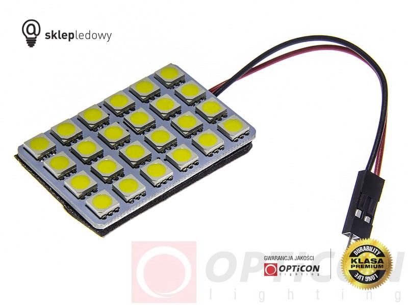 Panel Led 24x SMD 5050 W5W T10 T4W Ba9s C5W C10W Biały Zimny