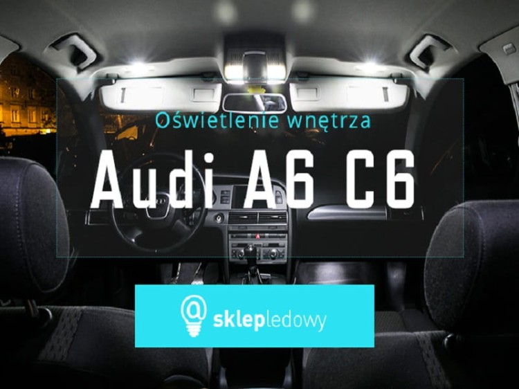 AUDI A6 C6 Sedan - Zestaw oświetlenie kabiny LED Premium - 14 żarówek