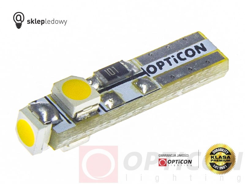 Żarówka Led W1,2W T5 3x SMD3528 12V Biały Zimny 10000K 
