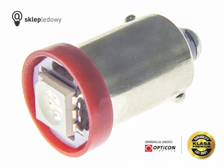 Żarówka 24V Led T4W Ba9s 1x SMD 5050 Czerwony