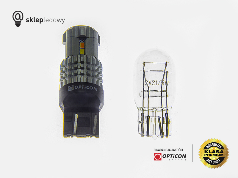 Żarówka Led W21/5W 7443 T20 12x SMD3020 DUAL COLOR 6/6 OPTICON PREMIUM