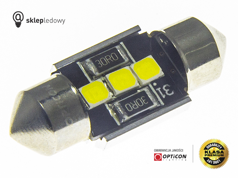 Żarówka 31mm SMD 5050 12V oświetlenie samochodowe led