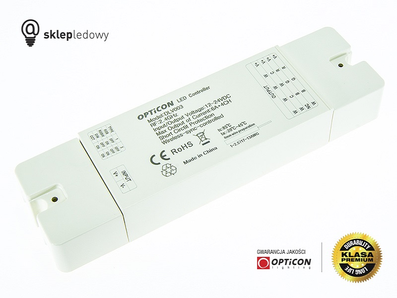 Sterownik OPTICON MONO Strefowy 6A 12V / 24V DC 2,4G