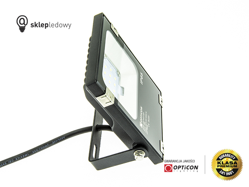 Naświetlacz LED 10W 10-30V DC 1300lm Halogen Biały Zimny 6000K OPTICON