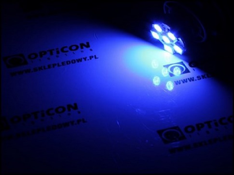 Żarówka Led R5W Ba15s 5x SMD5050 12V 24V DC Niebieski OPTICON PREMIUM 