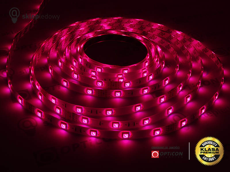 Taśma 24V LED 150x SMD 5050 10mm IP65 7,2W RGB - 1 metr