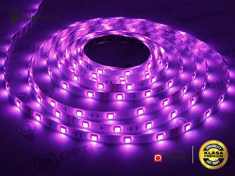 Taśma 24V LED 150x SMD 5050 10mm IP65 7,2W RGB - 1 metr