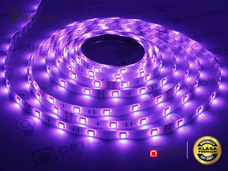 Taśma 24V LED 150x SMD 5050 10mm IP65 7,2W RGB - 1 metr