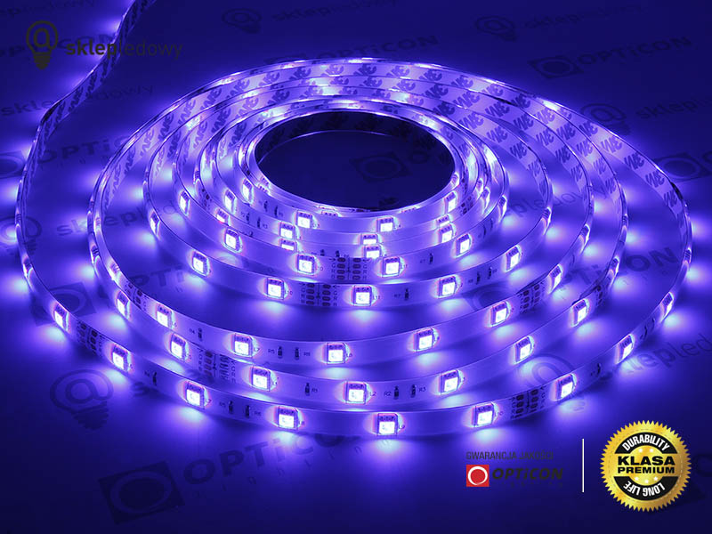 Taśma 24V LED 150x SMD 5050 10mm IP65 7,2W RGB - 1 metr