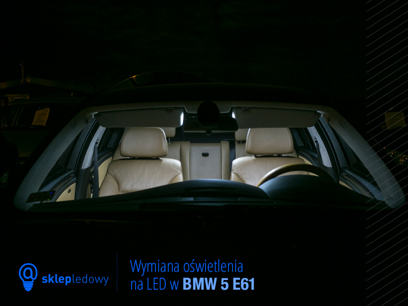 BMW 5 e61 Touring zestaw oświetlenia Led lusterko podświetlenie podsufitki oświetlenie wewnętrzne Led