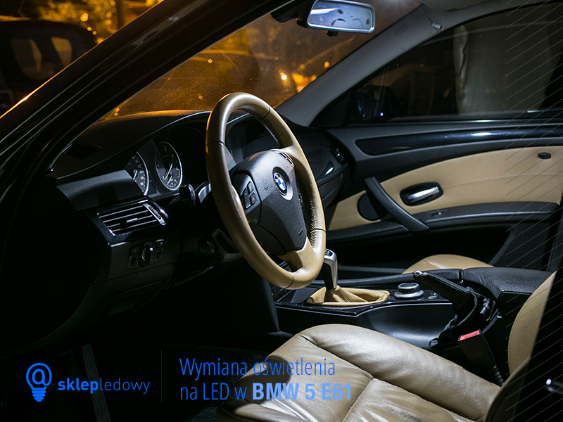 BMW 5 e61 Touring zestaw oświetlenia Led lusterko podświetlenie podsufitki oświetlenie wewnętrzne Led