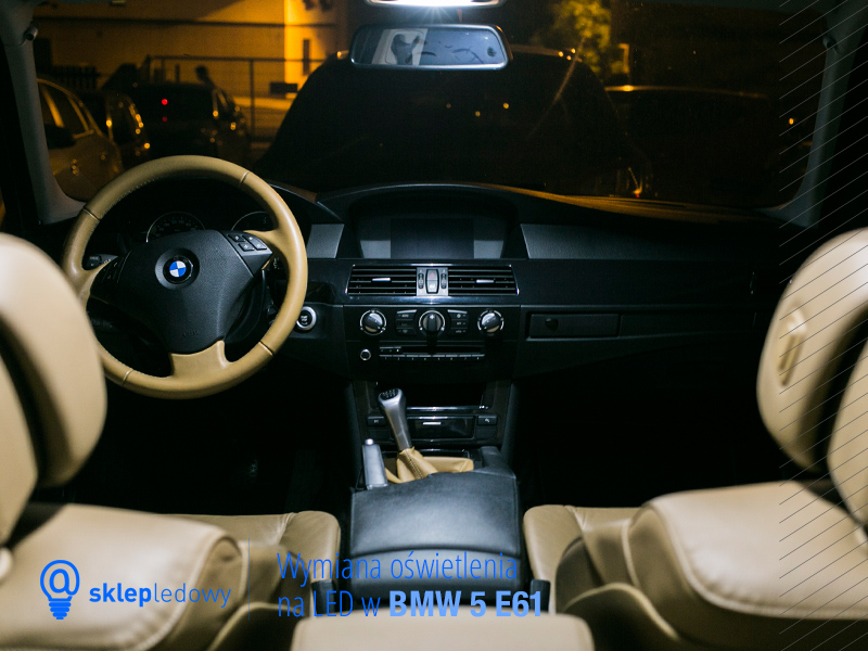 BMW 5 e61 Touring zestaw oświetlenia Led lusterko podświetlenie podsufitki oświetlenie wewnętrzne Led