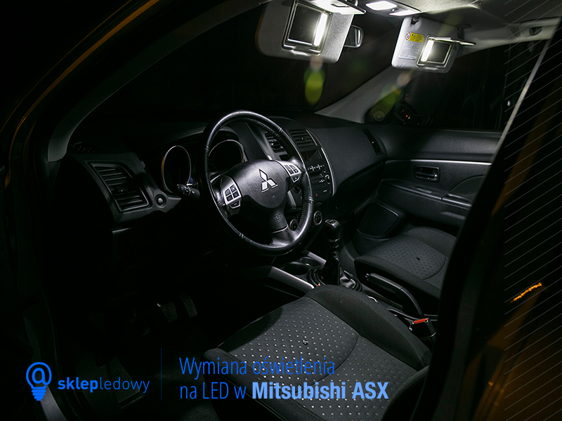 Mitsubishi ASX zestaw oświetlenia Led lusterko podświetlenie podsufitki oświetlenie wewnętrzne Led