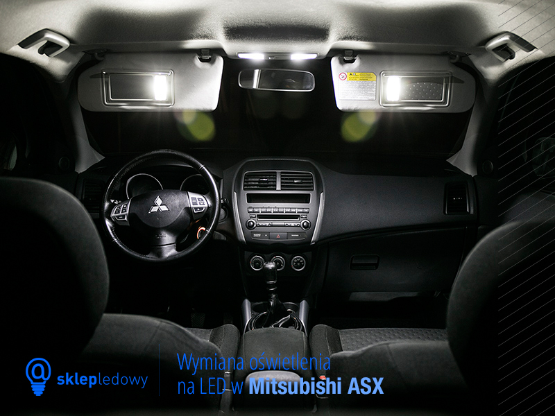 Mitsubishi ASX zestaw oświetlenia Led lusterko podświetlenie podsufitki oświetlenie wewnętrzne Led