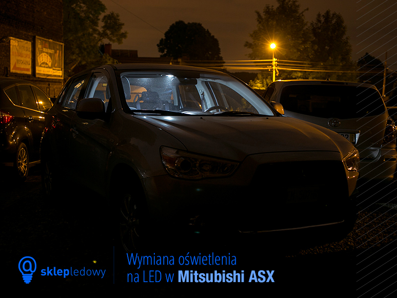Mitsubishi ASX zestaw oświetlenia Led lusterko podświetlenie podsufitki oświetlenie wewnętrzne Led