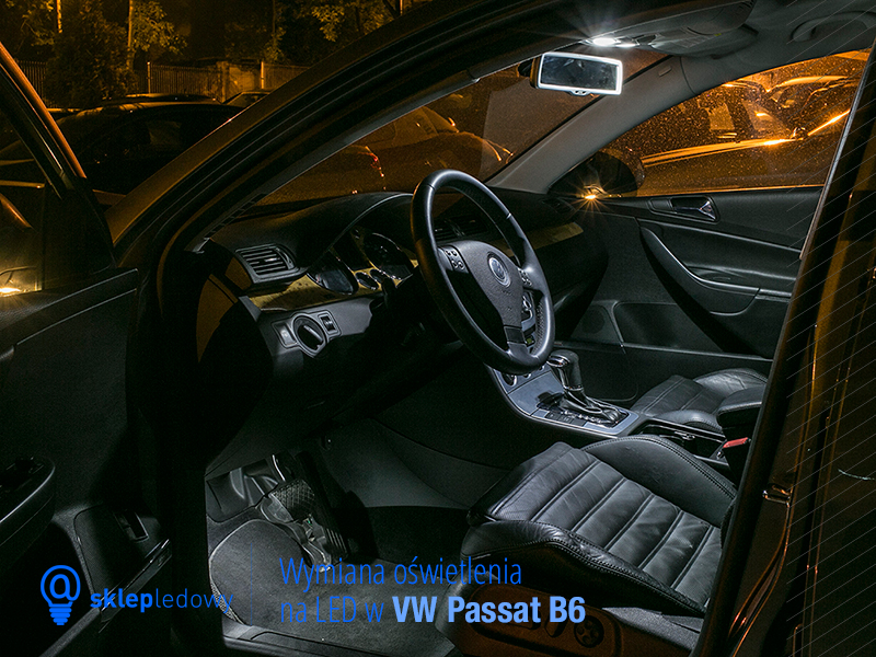 VW B6 zestaw oświetlenia Led lusterko podświetlenie podsufitki oświetlenie wewnętrzne Led