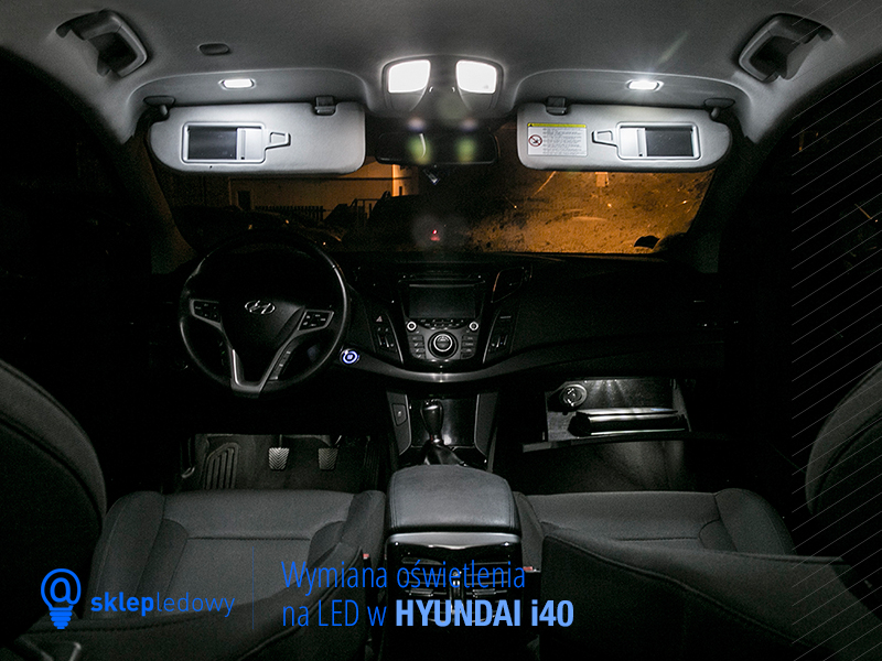 Hyundai i40 zestaw oświetlenia Led lusterko podświetlenie podsufitki oświetlenie wewnętrzne Led
