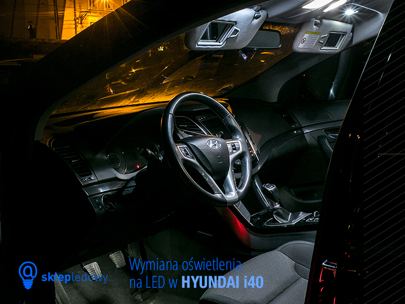 Hyundai i40 zestaw oświetlenia Led lusterko podświetlenie podsufitki oświetlenie wewnętrzne Led