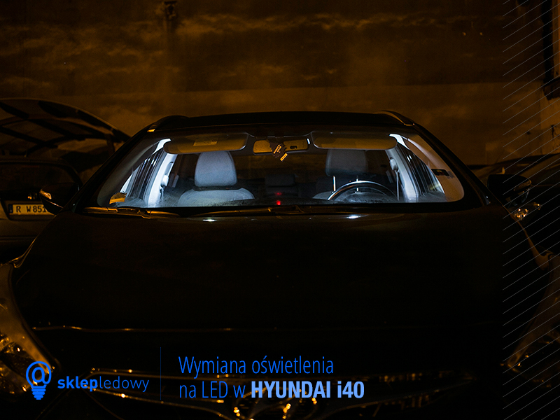 Hyundai i40 zestaw oświetlenia Led lusterko podświetlenie podsufitki oświetlenie wewnętrzne Led