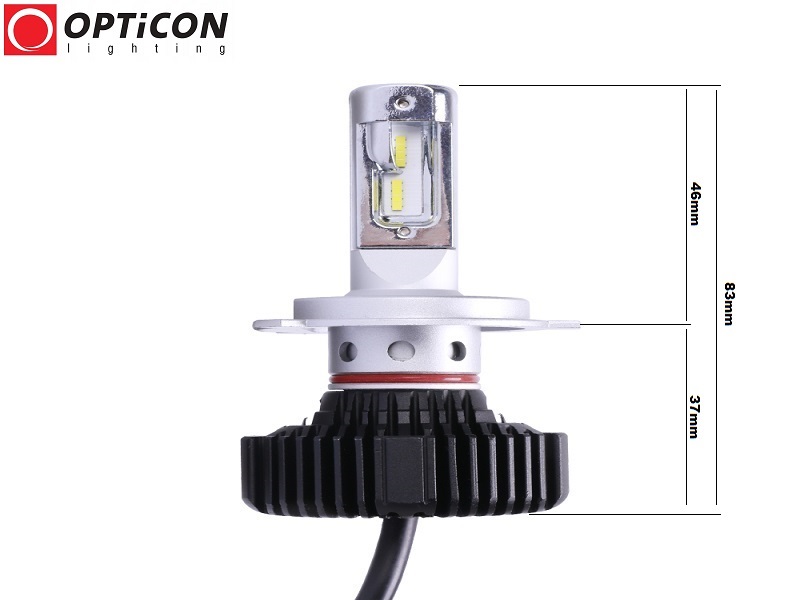 Światła LED H4 25W 12V 24V DC 5000lm 6500K OPTICON